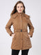 Women Khaki Solid Hooded Full Sleeve Jacket