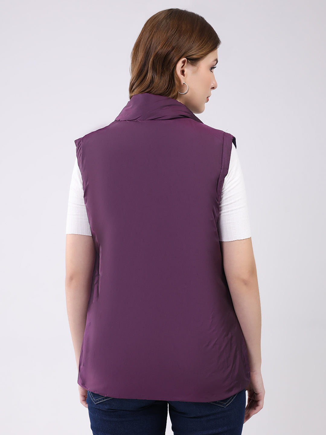 Women Navy Blue Self Design Hooded Jacket Set (1 Full & 1 Half Sleeve Reversible)