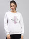 Women Grey Printed Round Neck Full Sleeve Sweatshirt