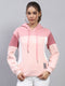 Women Pink Solid Hooded Full Sleeve Sweatshirt