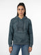 Women Blue Printed Hooded Full Sleeve Sweatshirt