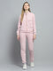 Women Pink Printed Mock Neck Full Sleeve Tracksuit