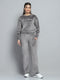 Women Grey Printed Round Neck Full Sleeve Cords Set