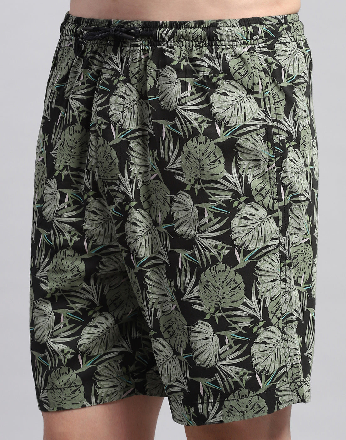 Men Green Printed Collar Neck Half Sleeve Cords Set