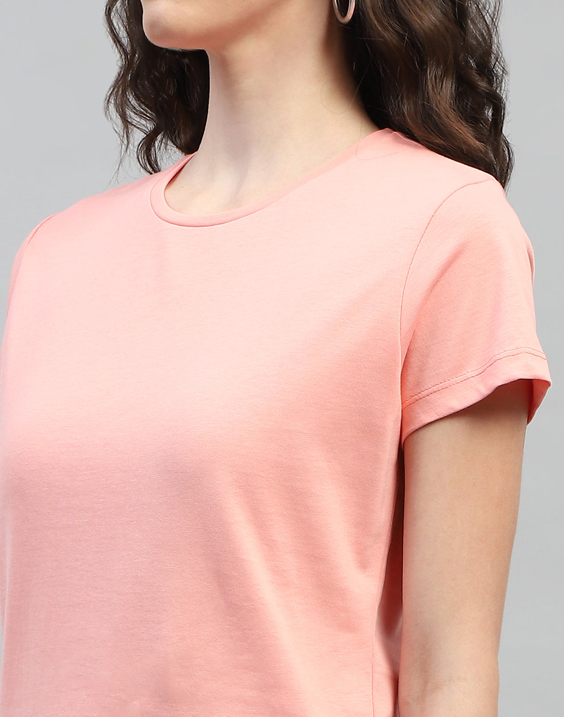 Women Pink & Sky Blue Solid Round Neck Half Sleeve Top (Pack of 2)