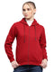 Women Maroon Solid Hooded Full Sleeve Sweatshirt