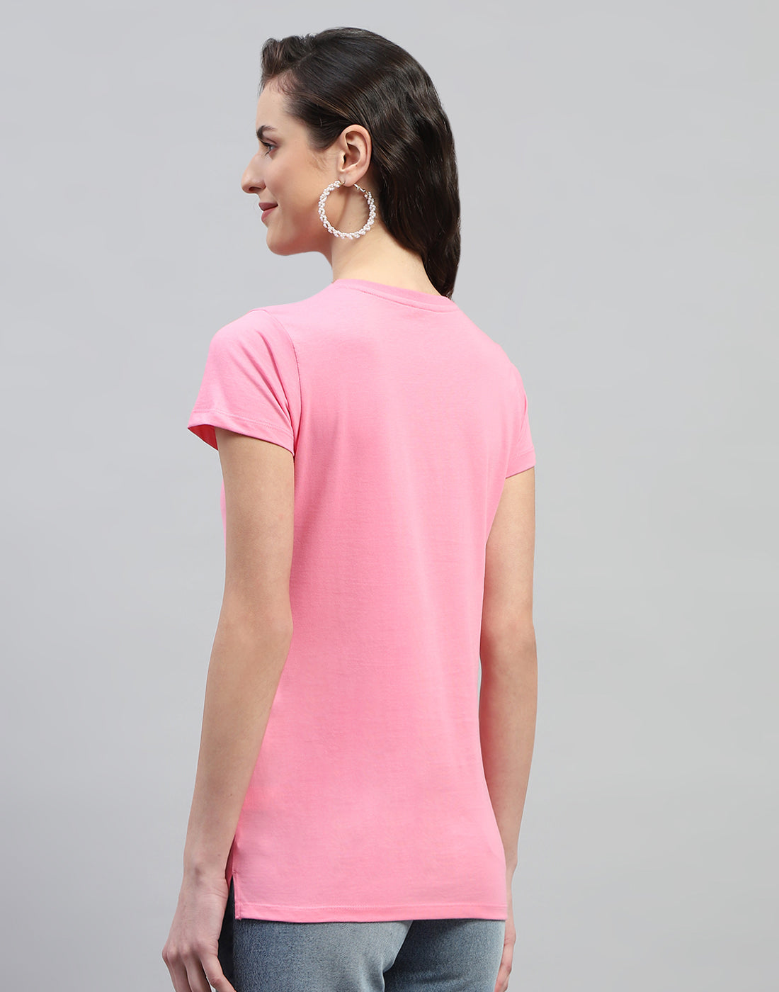 Women Navy Blue & Pink Printed Round Neck Half Sleeve Top (Pack of 2)