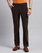 Men Brown Solid Regular Fit Trouser