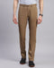 Men Brown Solid Regular Fit Trouser