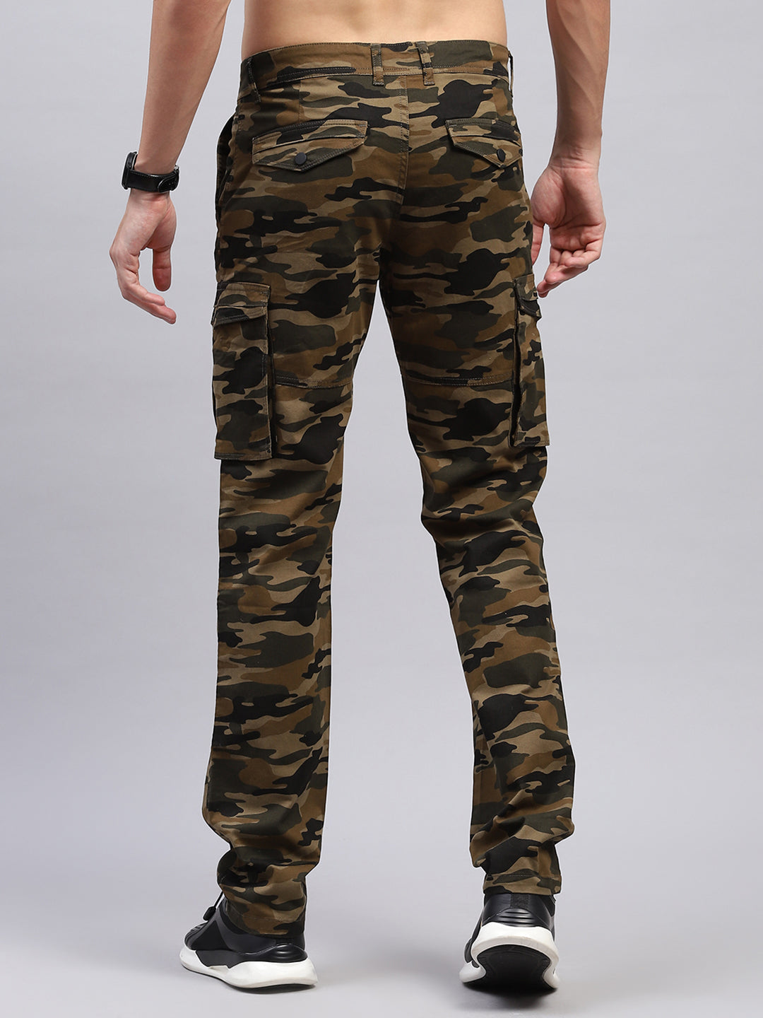 Men Khaki Printed Cargo Cargo