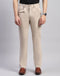 Men Khaki Solid Regular Fit Trouser