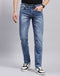 Men Blue Solid Regular Fit Denim