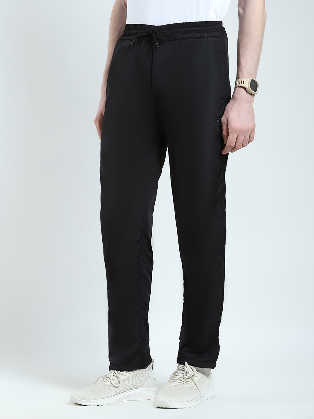 Men Black Solid Regular Fit Winter Lower