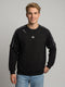 Rock.it Men Black Self Design Round Neck Full Sleeve Sweatshirt