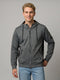 Rock.it Men Charcoal Solid Hooded Full Sleeve Sweatshirt