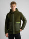 Rock.it Men Olive Solid Hooded Full Sleeve Sherpa Jacket