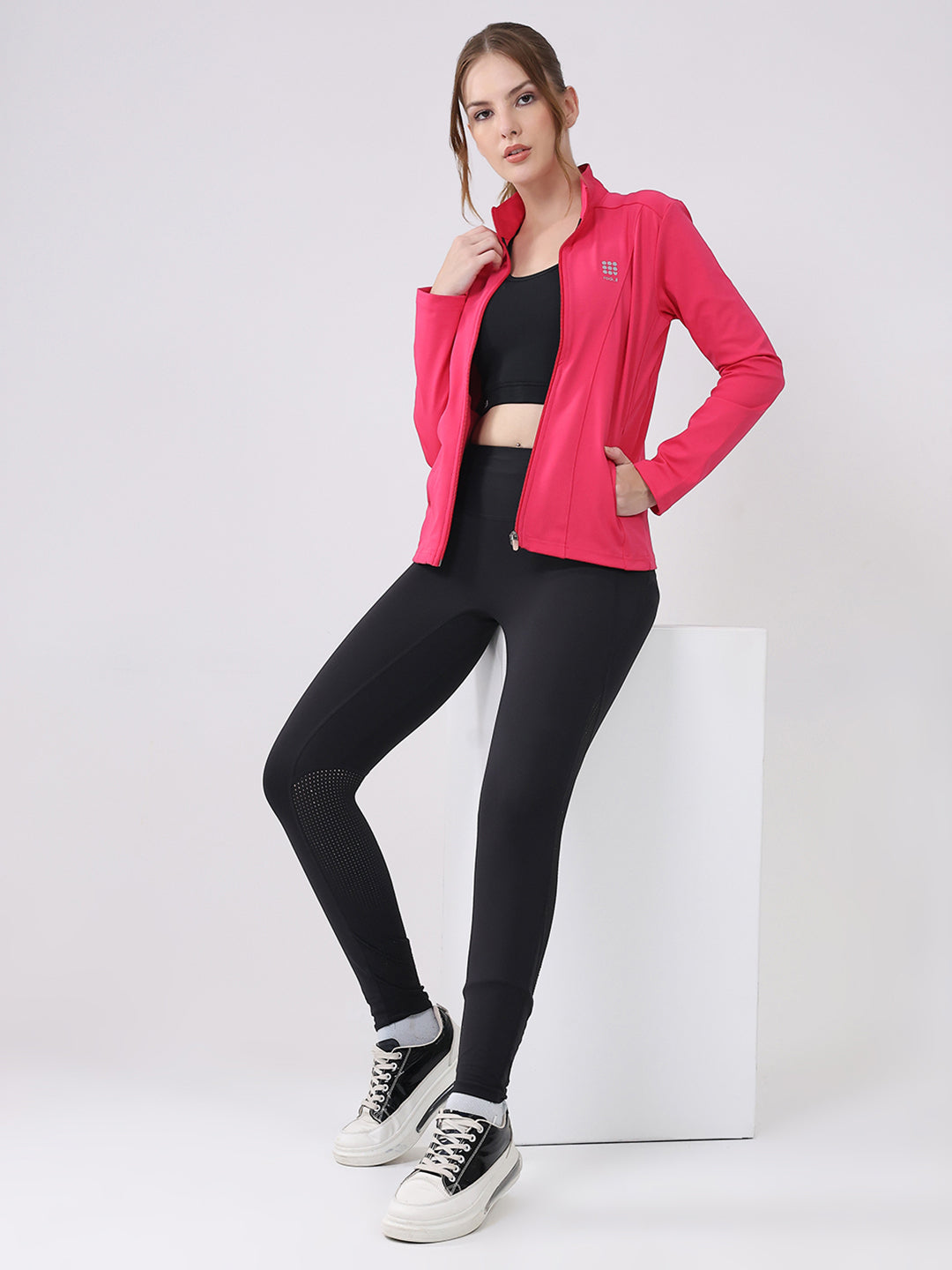 Rock.it Women Pink Solid Collar Full Sleeve Top