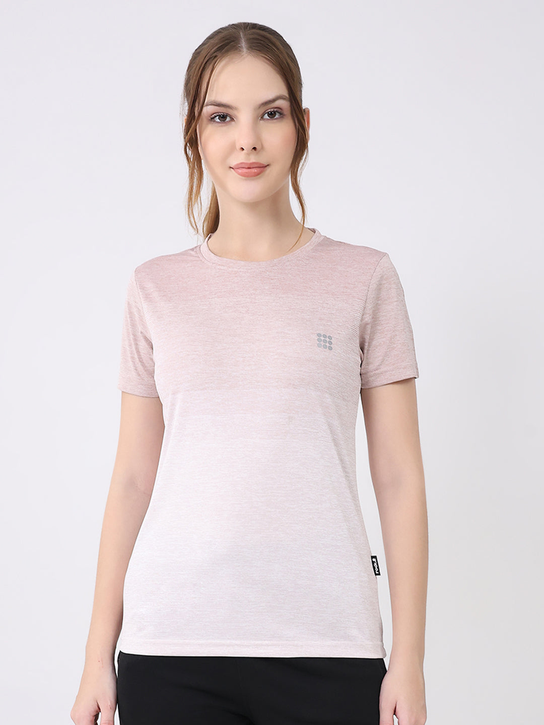 Rock.it Women Pink Solid Round Neck Half Sleeve Top