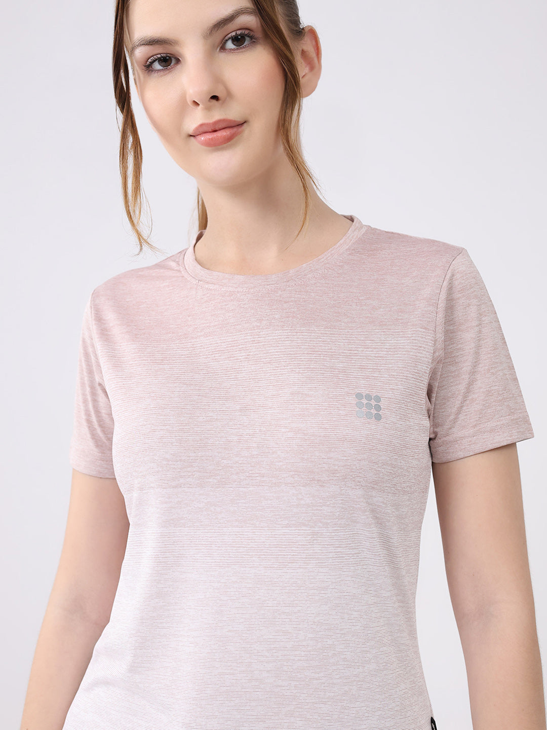 Rock.it Women Pink Solid Round Neck Half Sleeve Top