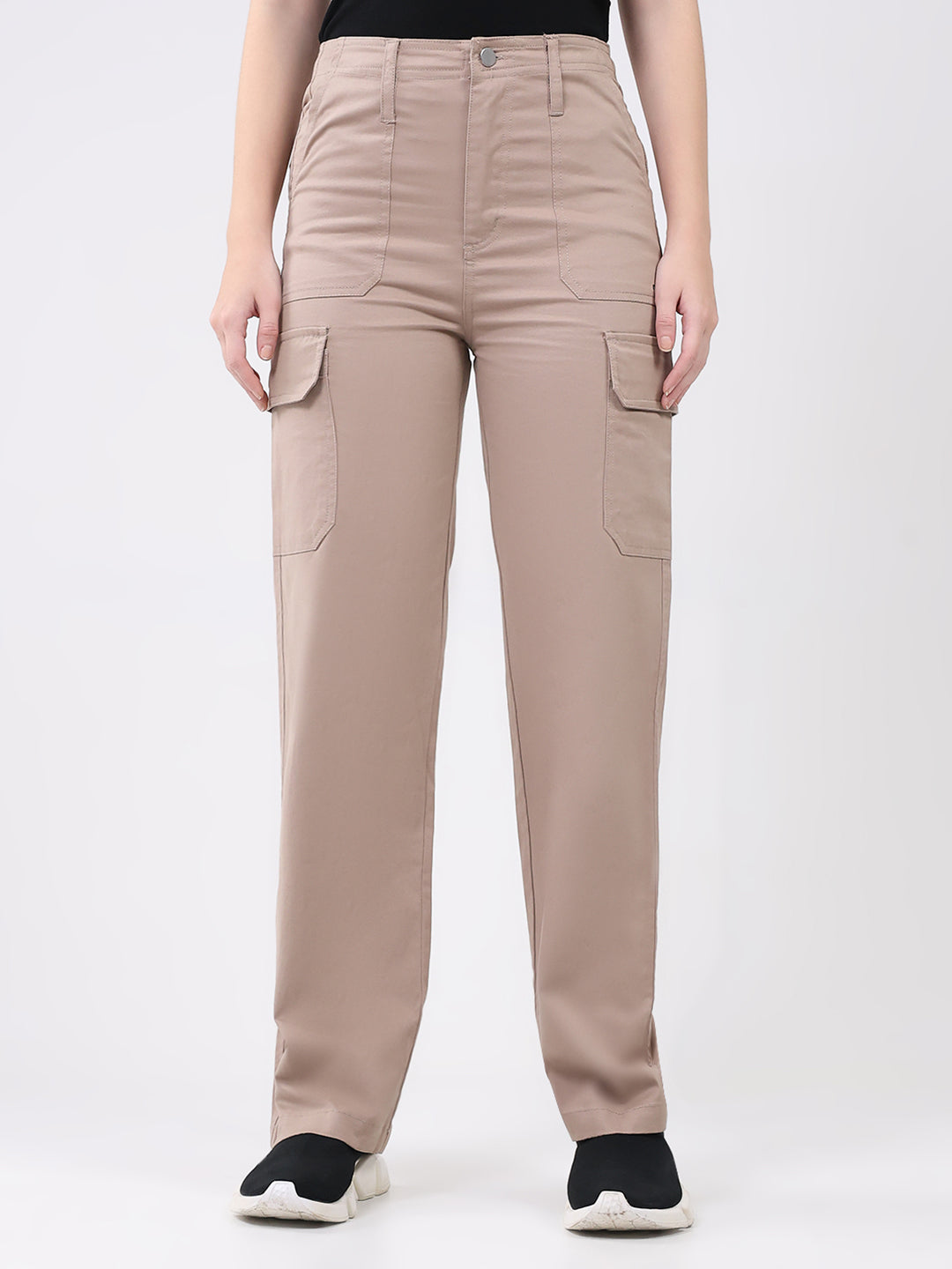 Rock.it Women Pink Solid Straight Fit Cargo