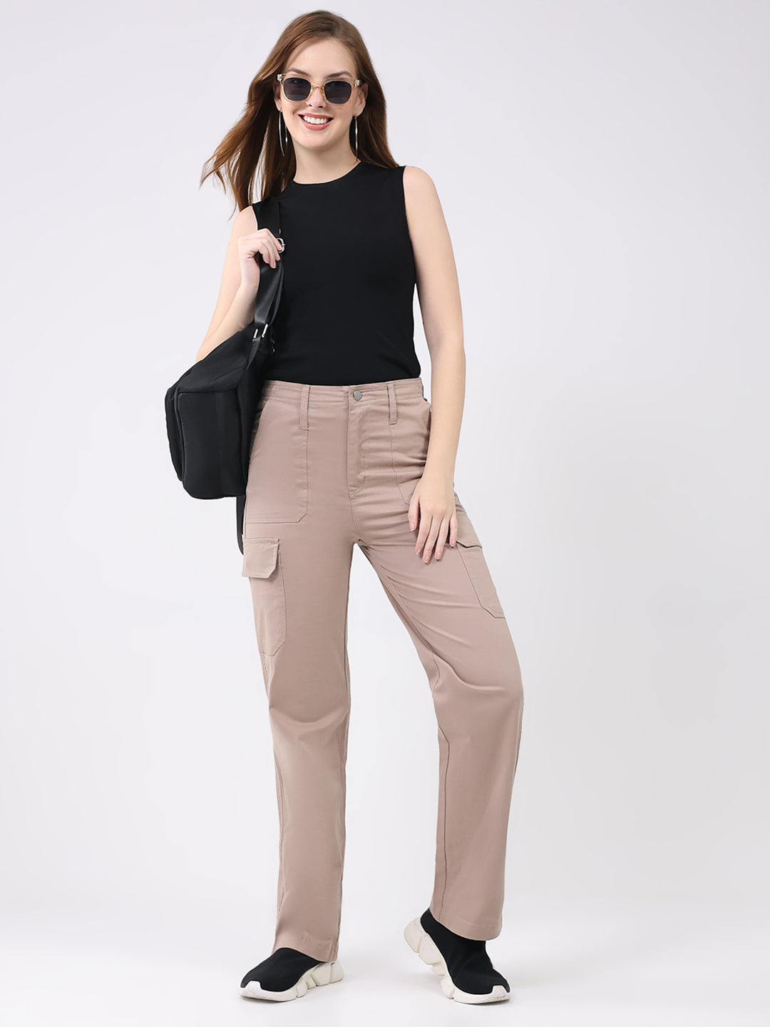 Rock.it Women Pink Solid Straight Fit Cargo