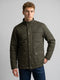 Men Charcoal Solid Collar Full Sleeve Parka Jacket