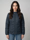 Women Blue & Red Solid Collar Full Sleeve Jacket