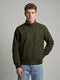 Men Olive Solid Collar Full Sleeve Bomber Jacket