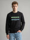 Men Black Printed Round Neck Full Sleeve Sweatshirt