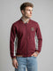 Men Maroon Solid Mock Neck Full Sleeve Sweatshirt