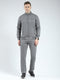 Men Charcoal Solid Mock Neck Full Sleeve Winter Tracksuit