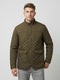 Men Olive Solid Mandarin Collar Full Sleeve Parka Jacket