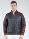 Men Maroon Solid Mock Neck Full Sleeve Jacket