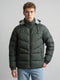 Men Grey Solid Stand Collar Full Sleeve Puffer Jacket