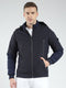 Men Black Solid Hooded Full Sleeve Jacket