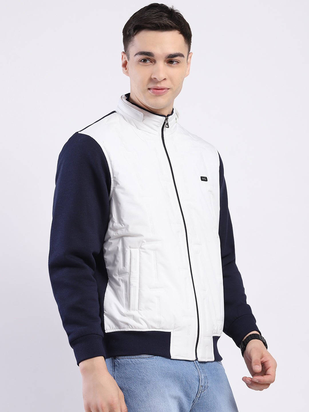 Men White Solid Hooded Full Sleeve Sweatshirt