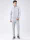 Men Grey Solid Mock Neck Full Sleeve Winter Tracksuit