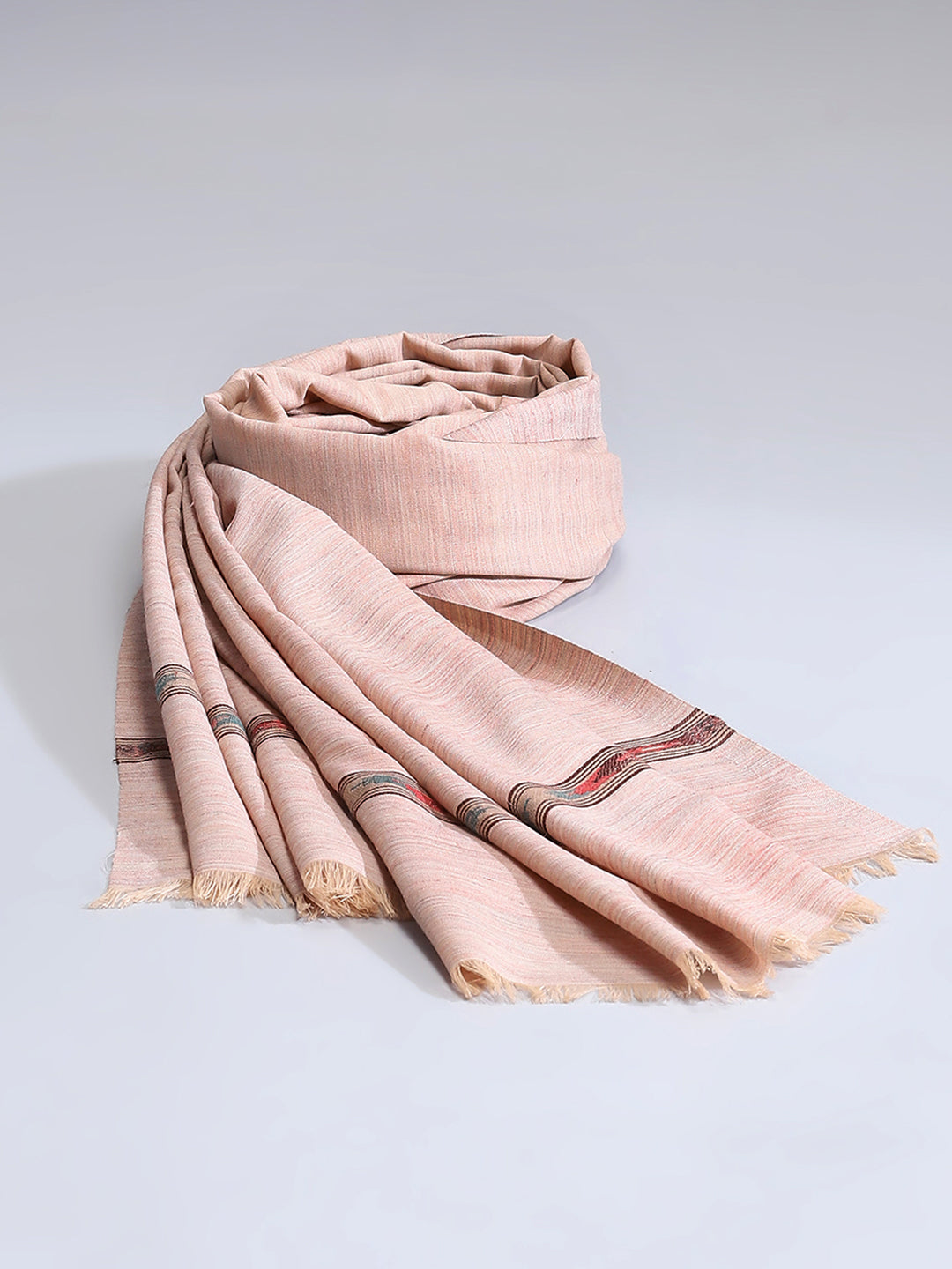 Men Beige Self Design Lohi Shawl