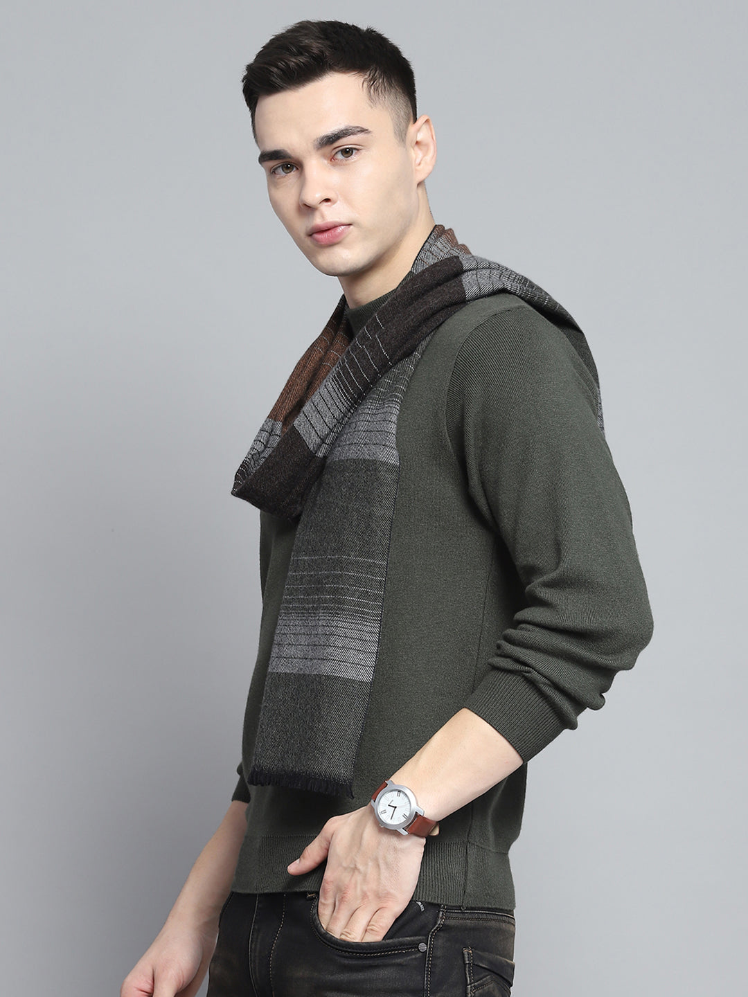 Men Multicolor Self Design Muffler