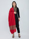Women Red Jacquard Modal Shawl