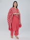 Women Pink Paisley Print Polyester Shawl