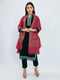 Women Red Embroidered Polywool Shawl