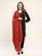 Women Red Self Design Shawl