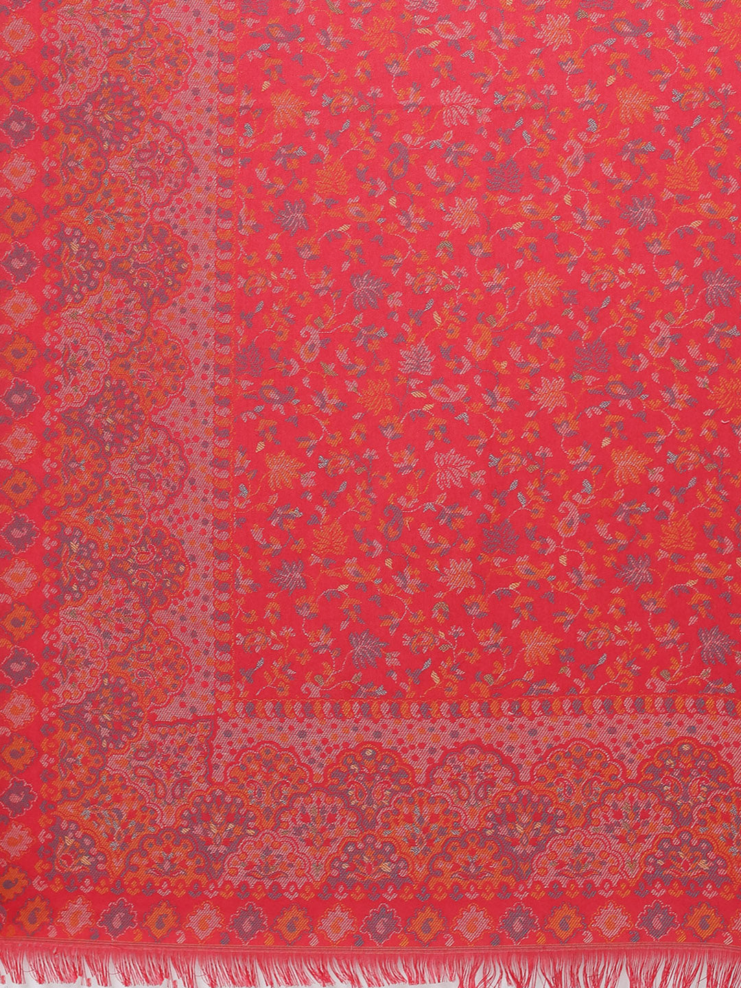 Women Pink Self Design Wool Shawl