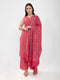 Women Pink Paisley Print Polyester Shawl