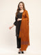 Women Mustard Self Design Shawl
