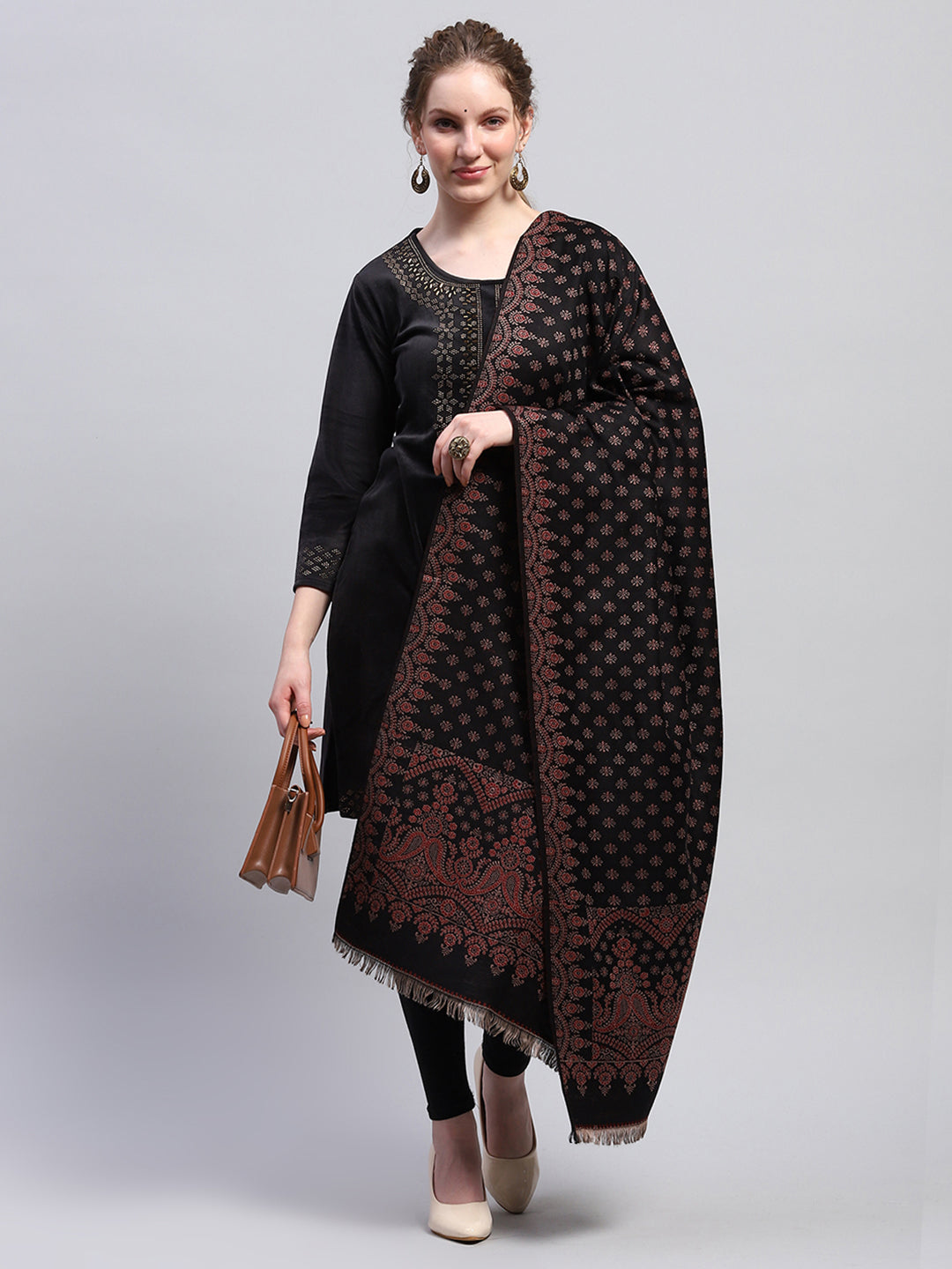Women Multicolor Self Design Shawl