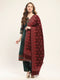 Women Maroon Self Design Shawl