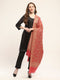 Women Red Self Design Shawl