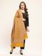 Women Mustard Self Design Shawl